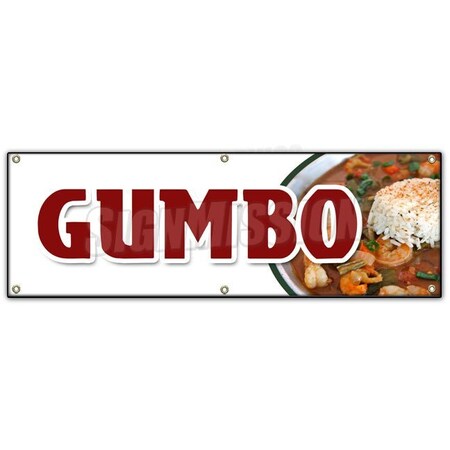 Signmission GUMBO BANNER SIGN louisiana creole andouille sausage homemade shrimp B-72 Gumbo